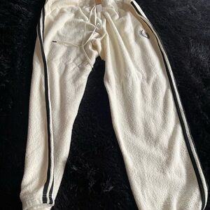 “PINK “ cream color joggers so soft Teddy material BNWT